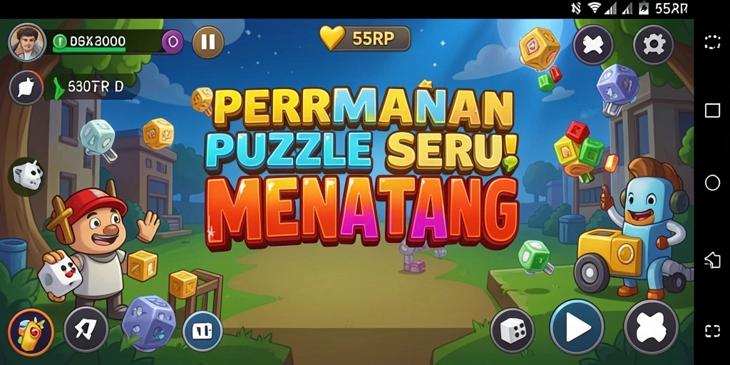 Screenshot dari gameplay 55RP yang menantang dan mengasah otak.