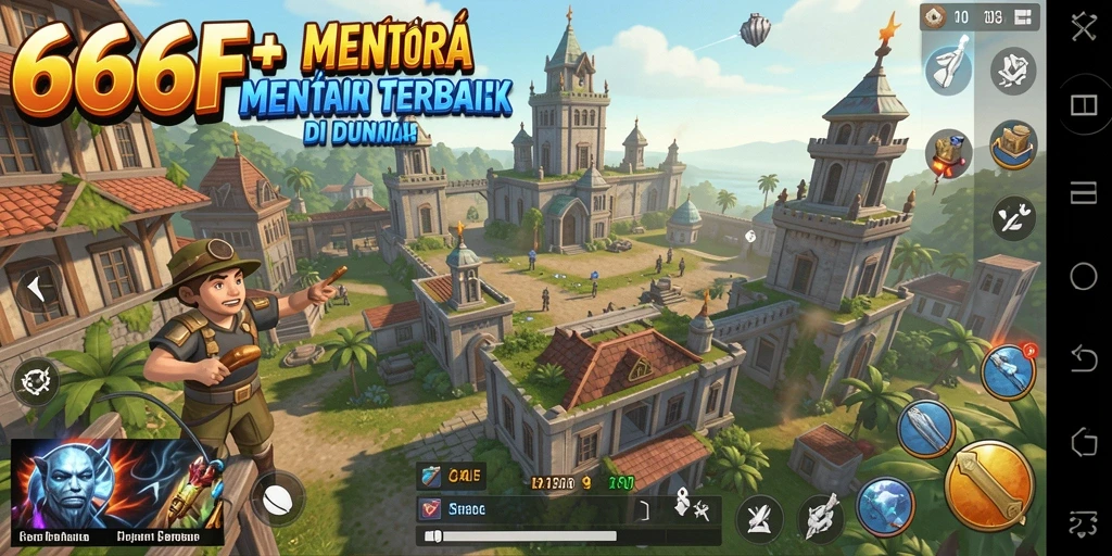 Tampilan gameplay 666F yang menegangkan dalam pertahanan menara.