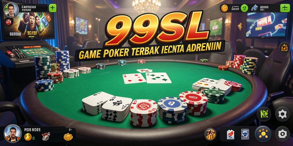 Tangkapan layar utama 99SL menampilkan permainan poker yang seru.