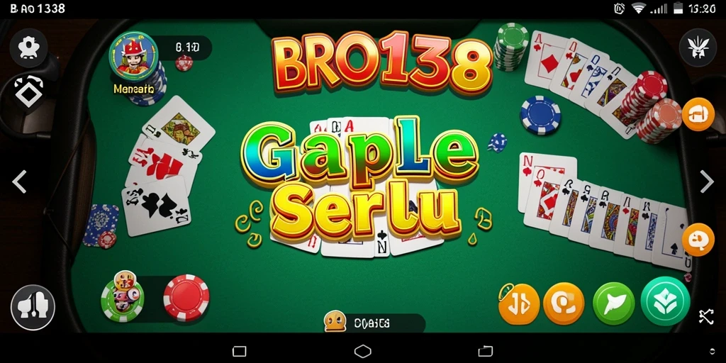 Screenshot gameplay BRO138 saat bermain Gaple dengan teman.