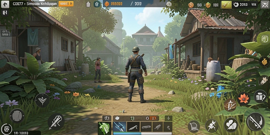 Screenshot utama C0077 menunjukkan gameplay yang menarik dan interaksi sosial.