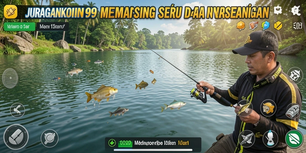 Tampilan gameplay memancing yang menegangkan di JURAGANKOIN99.