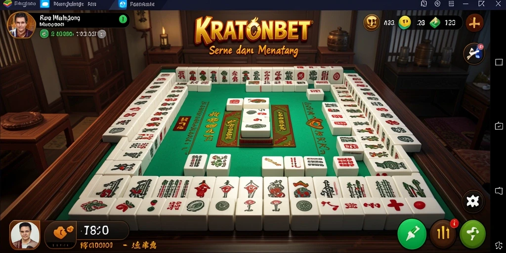 Tampilan menarik dari gameplay Mahjong di KRATONBET.