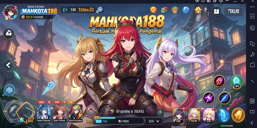Tampilan gameplay yang menakjubkan dari MAHKOTA188 dengan karakter Anime.