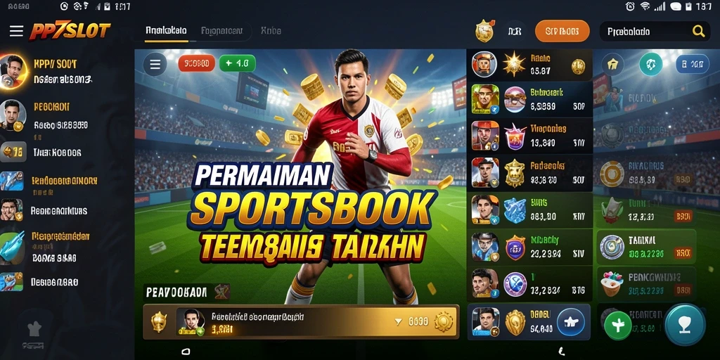 Screenshot gameplay PP7SLOT yang menunjukkan antarmuka taruhan Sportsbook.