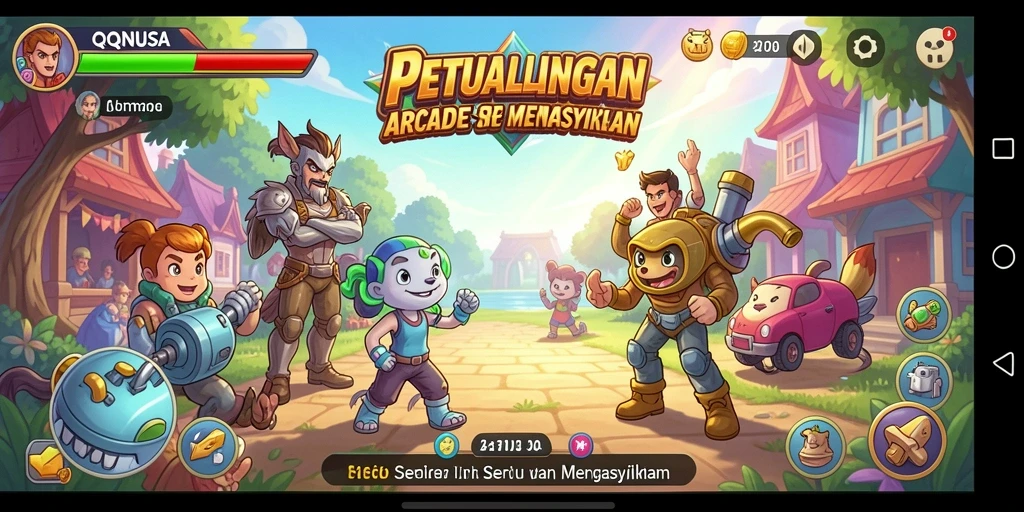 Screenshot gameplay QQNUSA yang menampilkan keseruan permainan arcade.