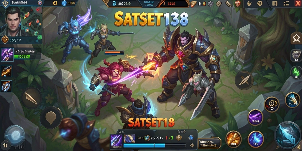 Gameplay menarik SATSET138 dalam pertempuran MOBA.