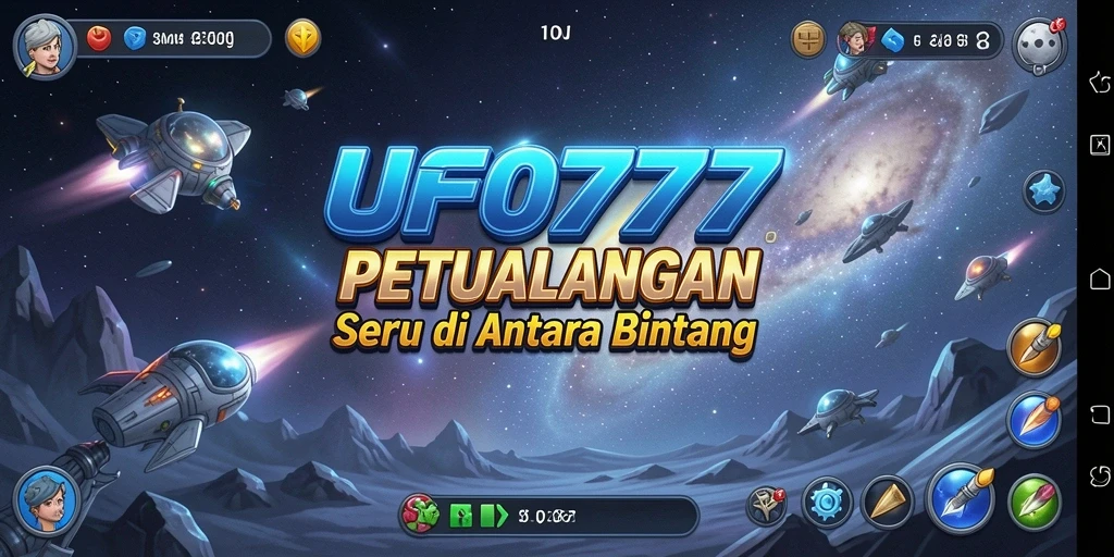 Tangkapan layar gameplay <strong>UFO777</strong> menunjukkan petualangan seru di planet asing.