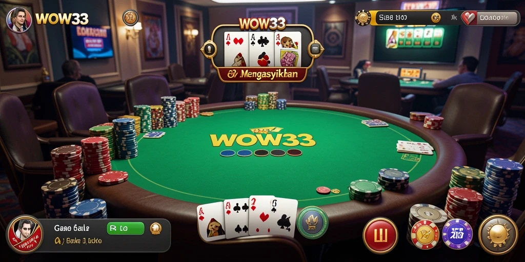 Tampilan gameplay seru dari Poker di WOW33 yang memukau.